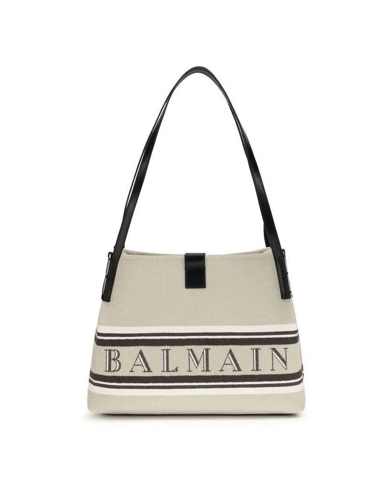 Balmain Beige Cotton Shoulder Bag 