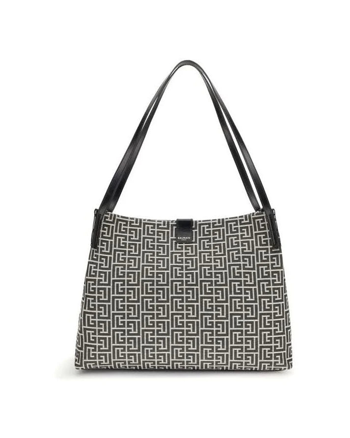 Balmain Black Cotton Shoulder Bag 