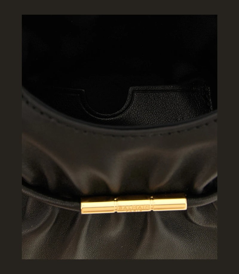 Balmain Hobo Bag in black, Lamb Leather — view 4