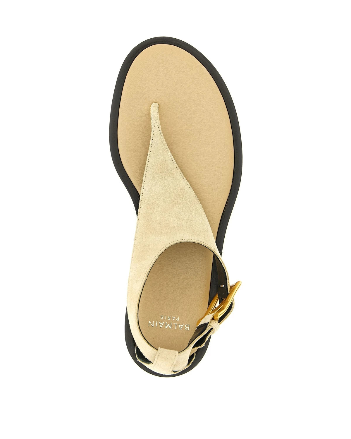 Balmain Sandals in beige, Calfskin Leather — view 4