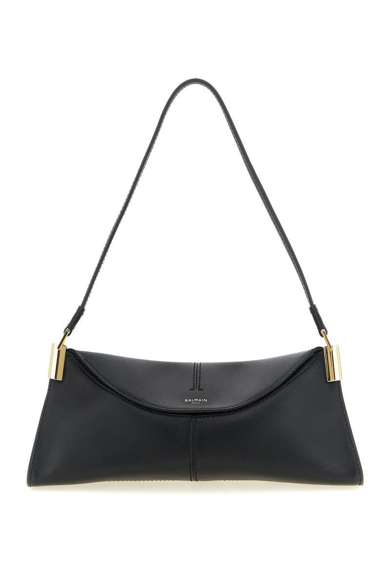 Balmain Shoulder Bag in black, Calfskin Leather