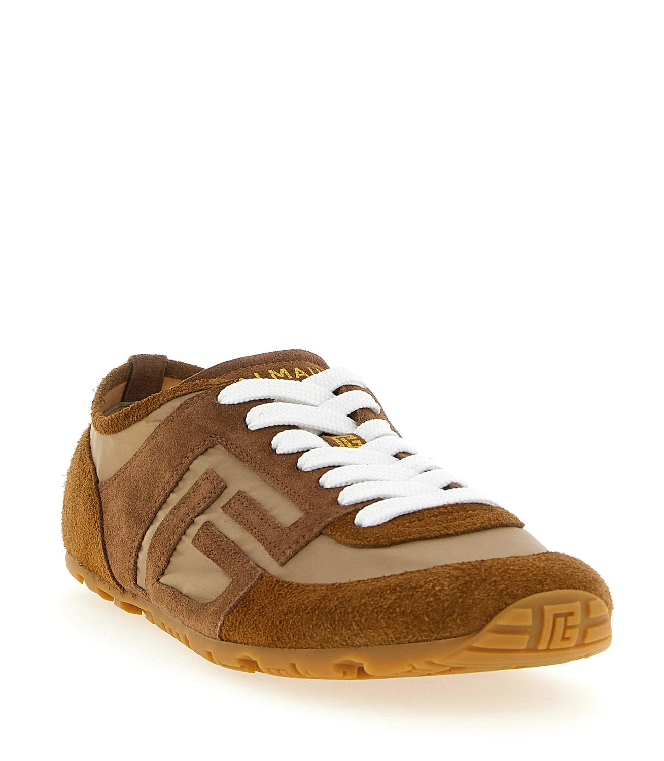 Balmain Sneakers in brown, Calfskin Leather — view 2