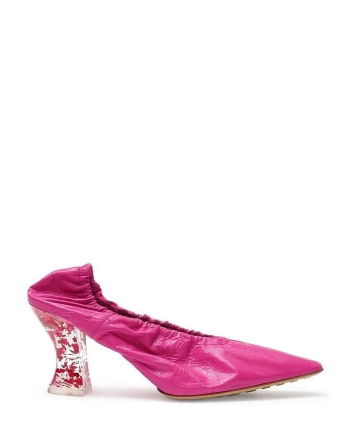 Bottega Veneta Fuchsia Leather Slippers 