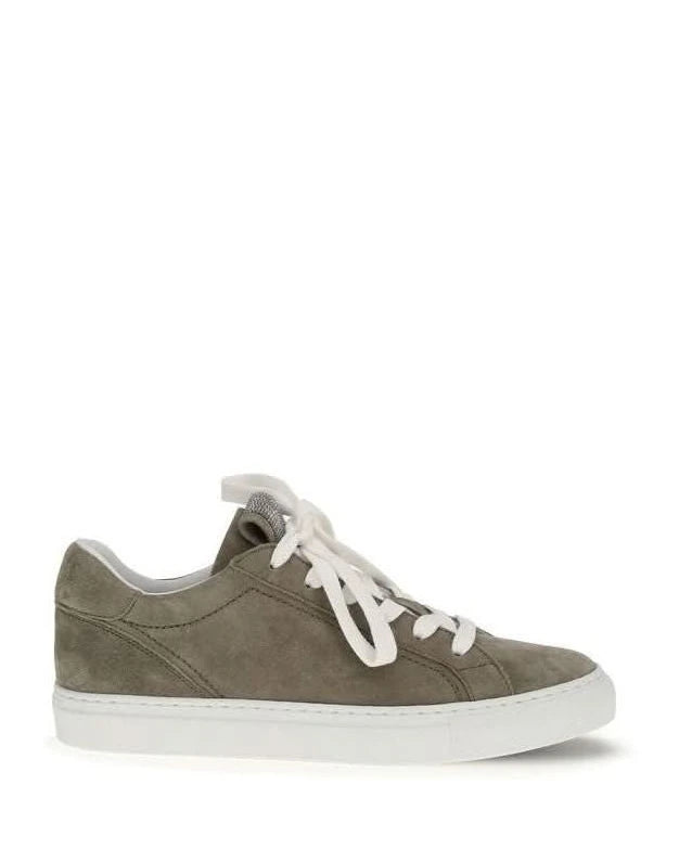 Brunello Cucinelli Gray Calf Leather Bos Taurus Sneakers 