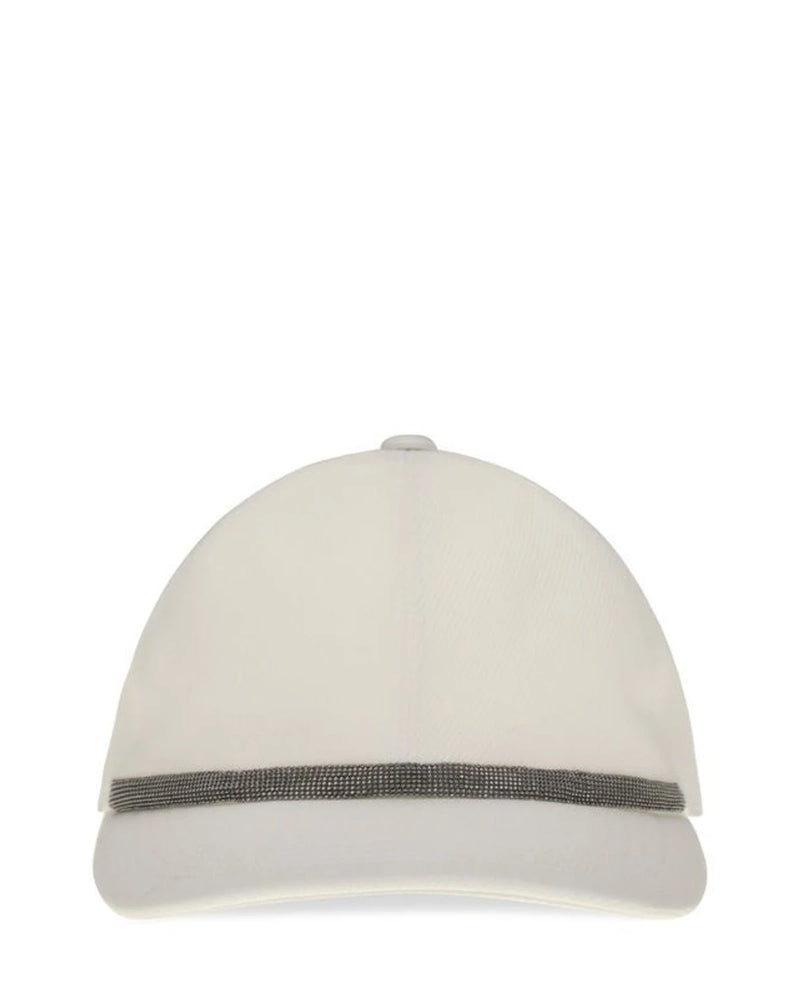 Brunello Cucinelli Baseball Cap in white, Cotton