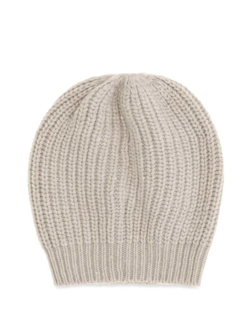 Brunello Cucinelli Beanie in beige, Silk — view 2