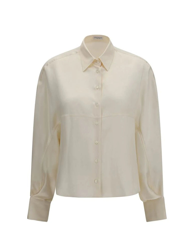 Brunello Cucinelli Blouse in beige, Silk