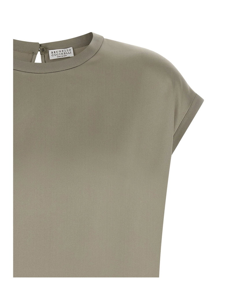 Brunello Cucinelli Blouse in beige, Silk — view 3