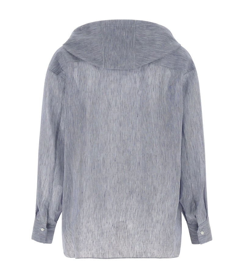 Brunello Cucinelli Blouse in blue, Linen — view 2
