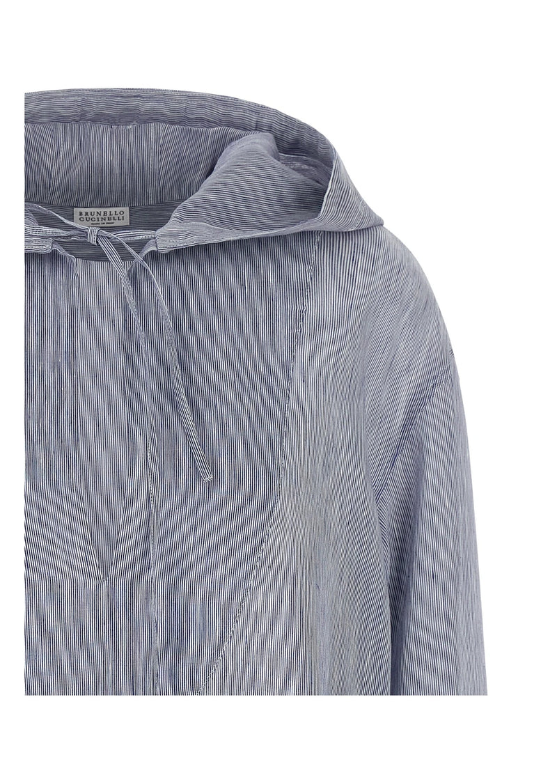 Brunello Cucinelli Blouse in blue, Linen — view 3