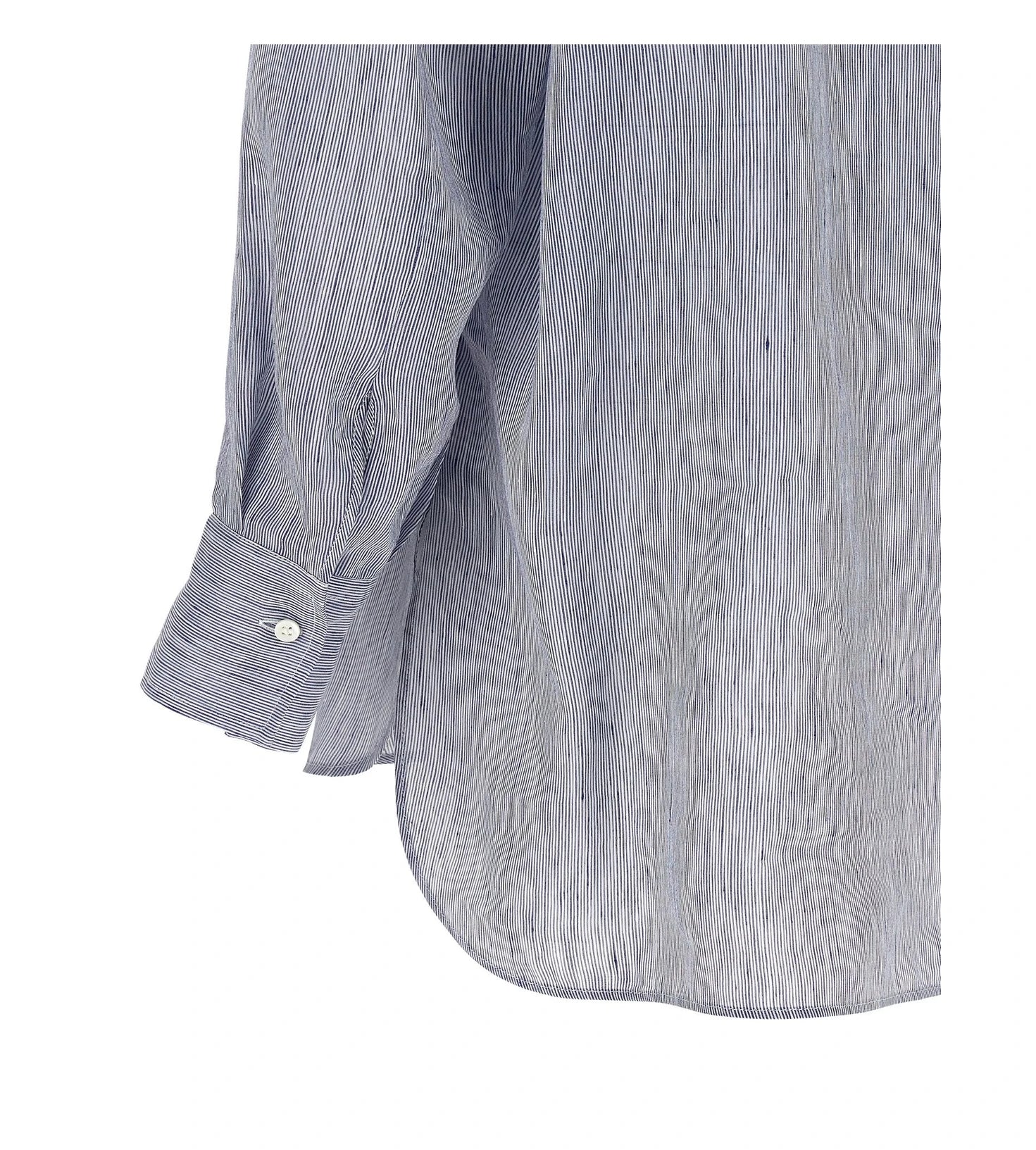 Brunello Cucinelli Blouse in blue, Linen — view 4