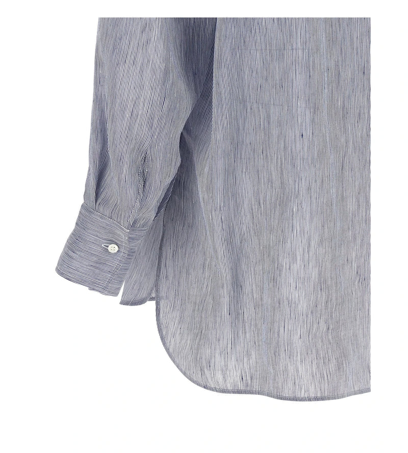 Brunello Cucinelli Blouse in blue, Linen — view 4