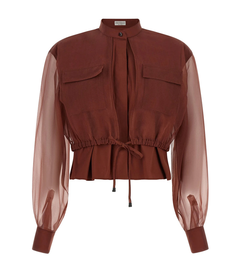 Brunello Cucinelli Blouse in brown, Cotton