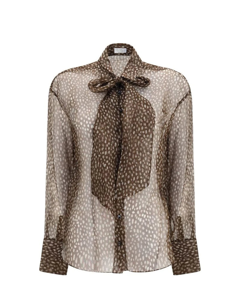 Brunello Cucinelli Blouse in brown, Silk