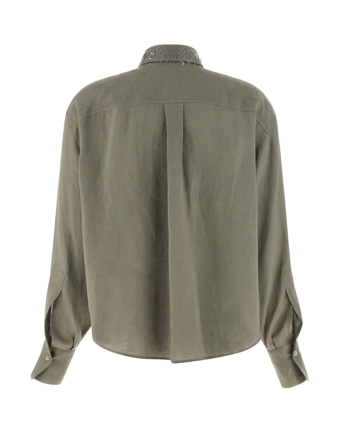 Brunello Cucinelli Blouse in green, Linen — view 2