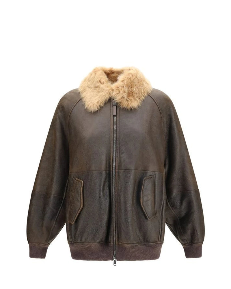Brunello Cucinelli Bomber Jacket in brown