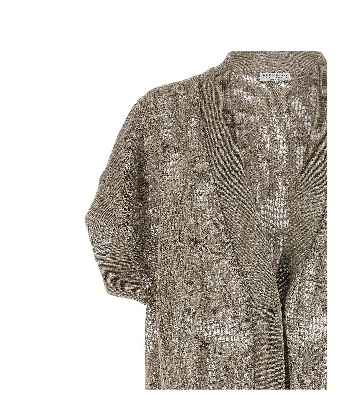 Brunello Cucinelli Cardigan in brown, Linen — view 3