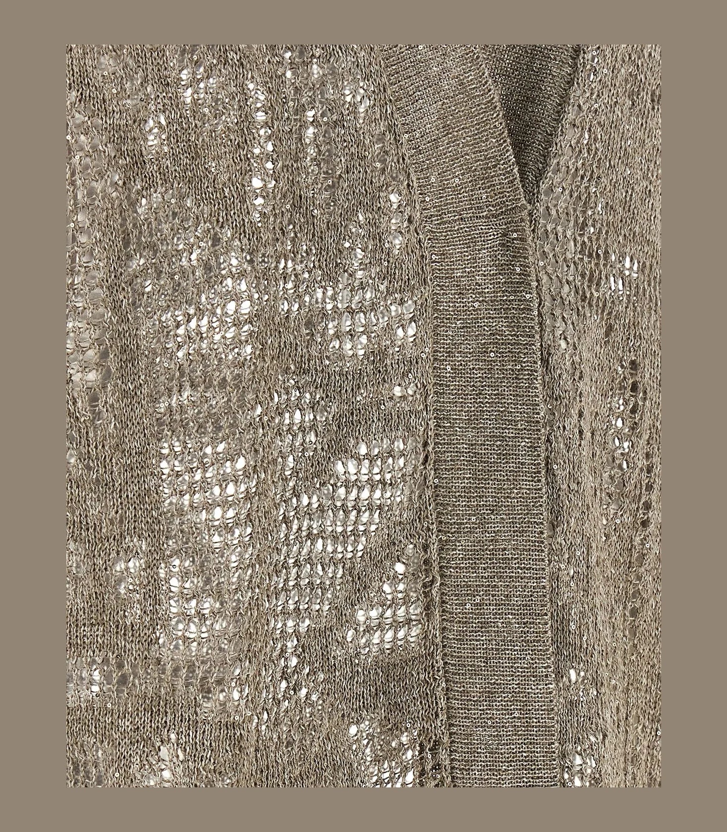 Brunello Cucinelli Cardigan in brown, Linen — view 4