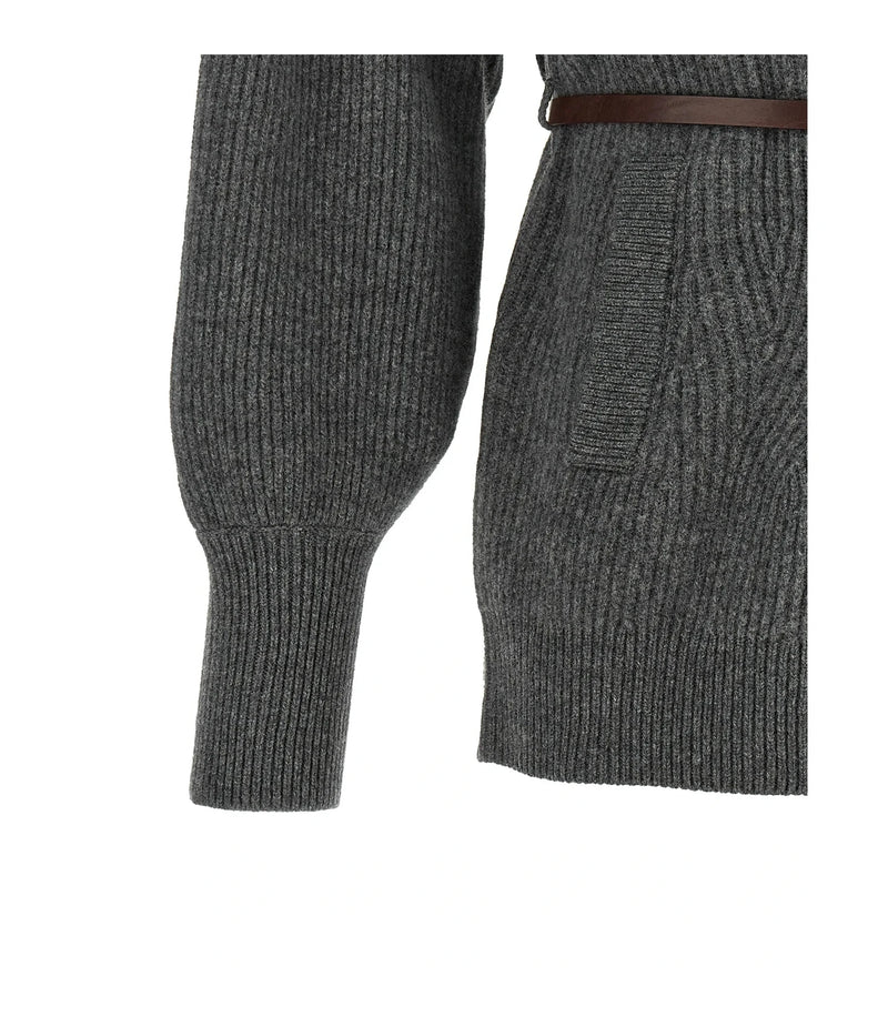 Brunello Cucinelli Cardigan in gray, Virgin Wool — view 4