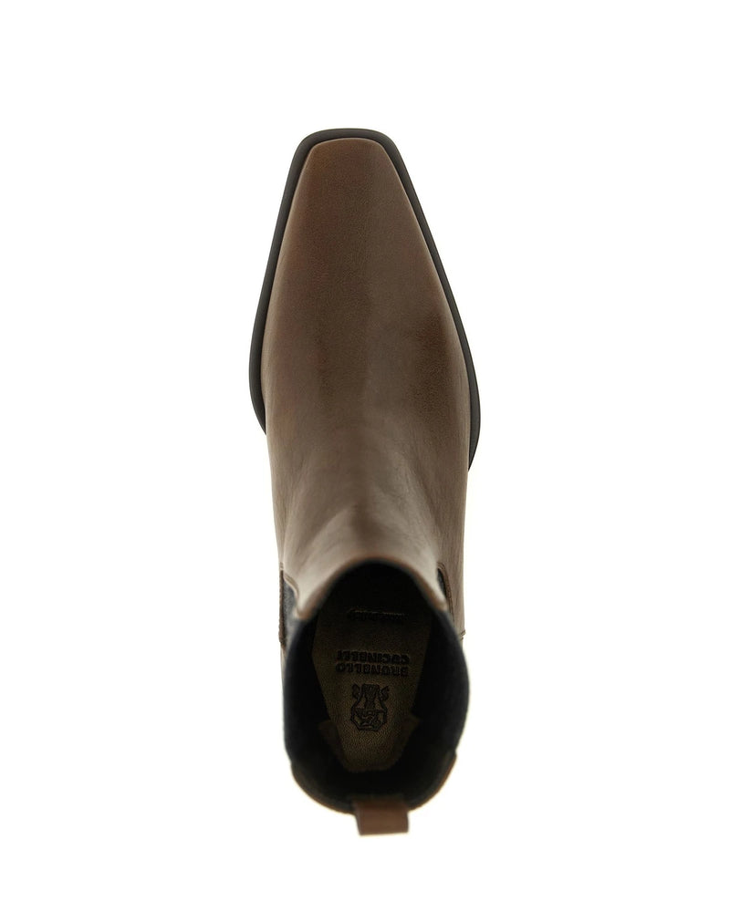 Brunello Cucinelli Chelsea Boots in brown, Cow Leather — view 4