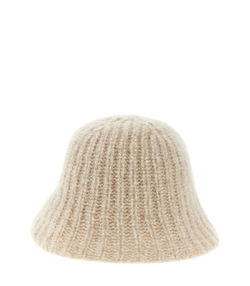 Brunello Cucinelli Cloche Hat in beige, Cashmere — view 2