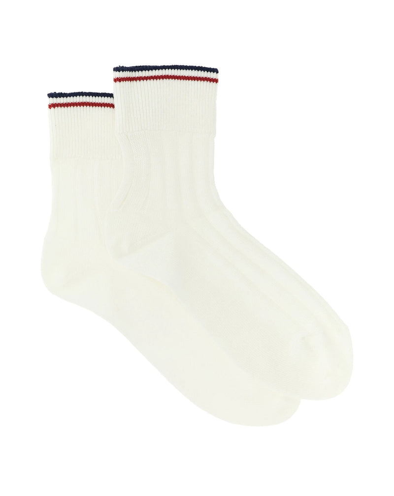 Brunello Cucinelli Crew Sock in white, Cotton