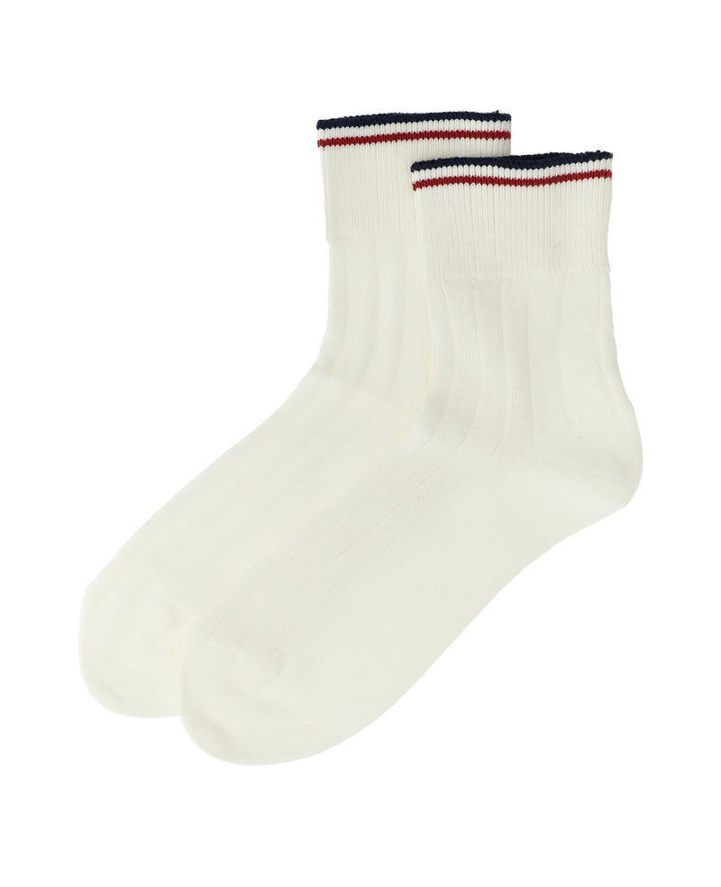 Brunello Cucinelli Crew Sock in white, Cotton — view 2