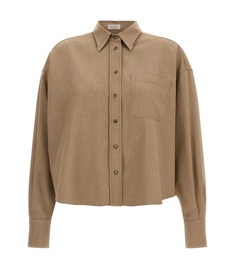 Brunello Cucinelli Dress Shirt in beige, Cotton