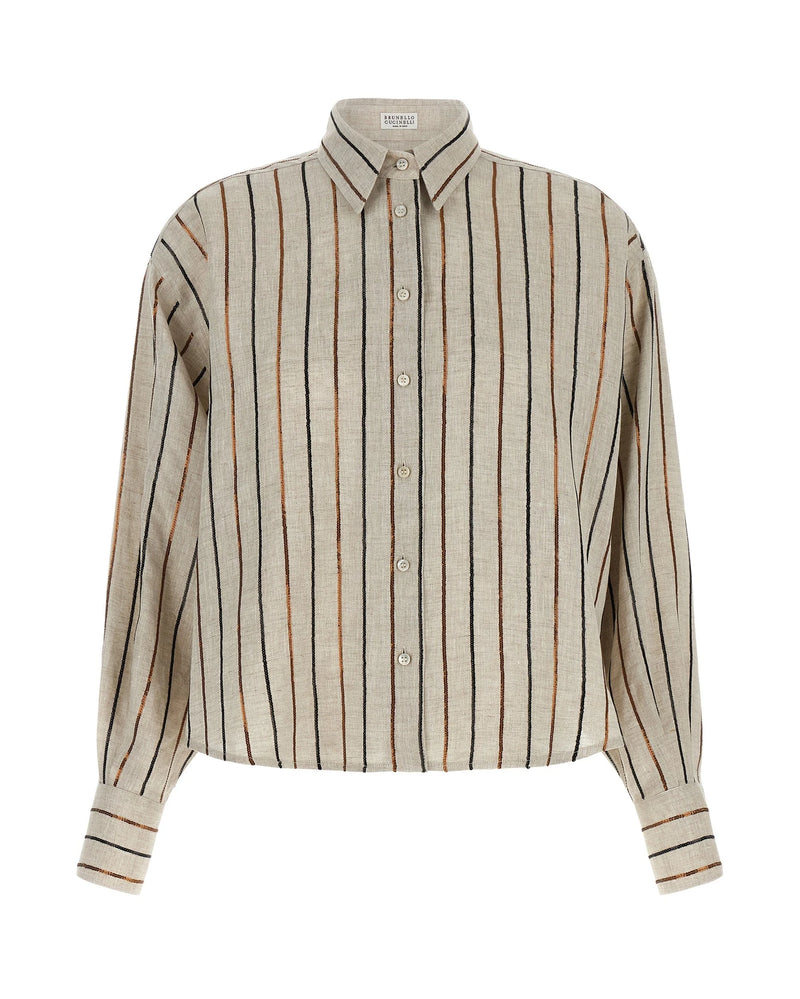 Brunello Cucinelli Dress Shirt in beige, Linen