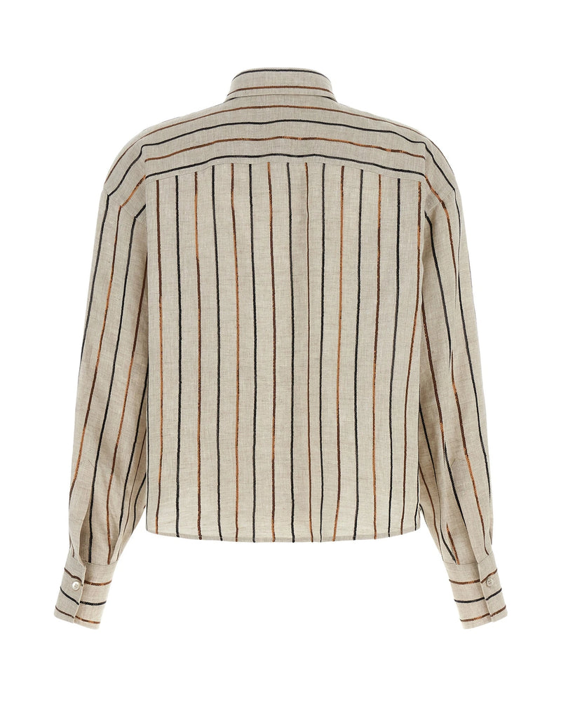 Brunello Cucinelli Dress Shirt in beige, Linen — view 2