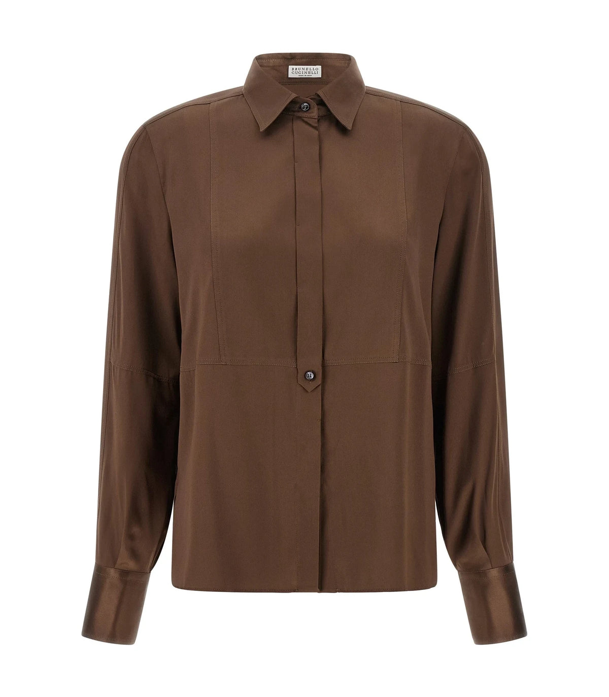 Brunello Cucinelli Dress Shirt in brown, Silk