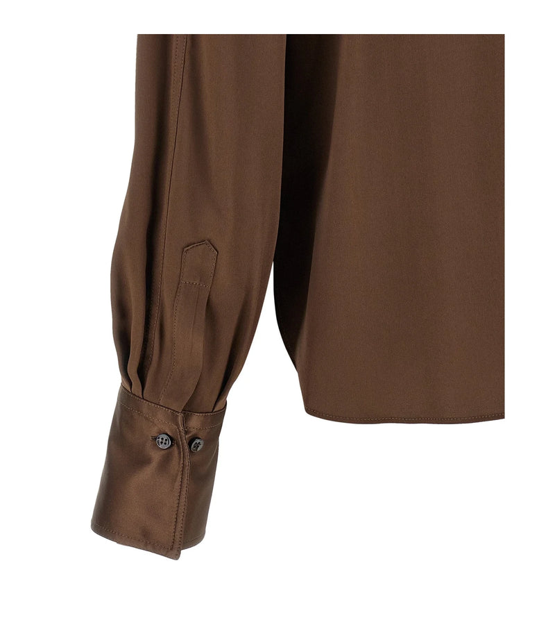Brunello Cucinelli Dress Shirt in brown, Silk — view 4