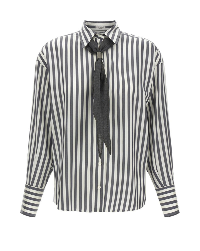 Brunello Cucinelli Dress Shirt in gray, Silk