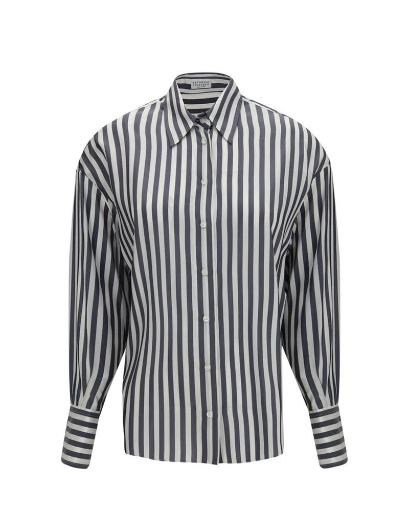 Brunello Cucinelli Dress Shirt in multicolor, Silk