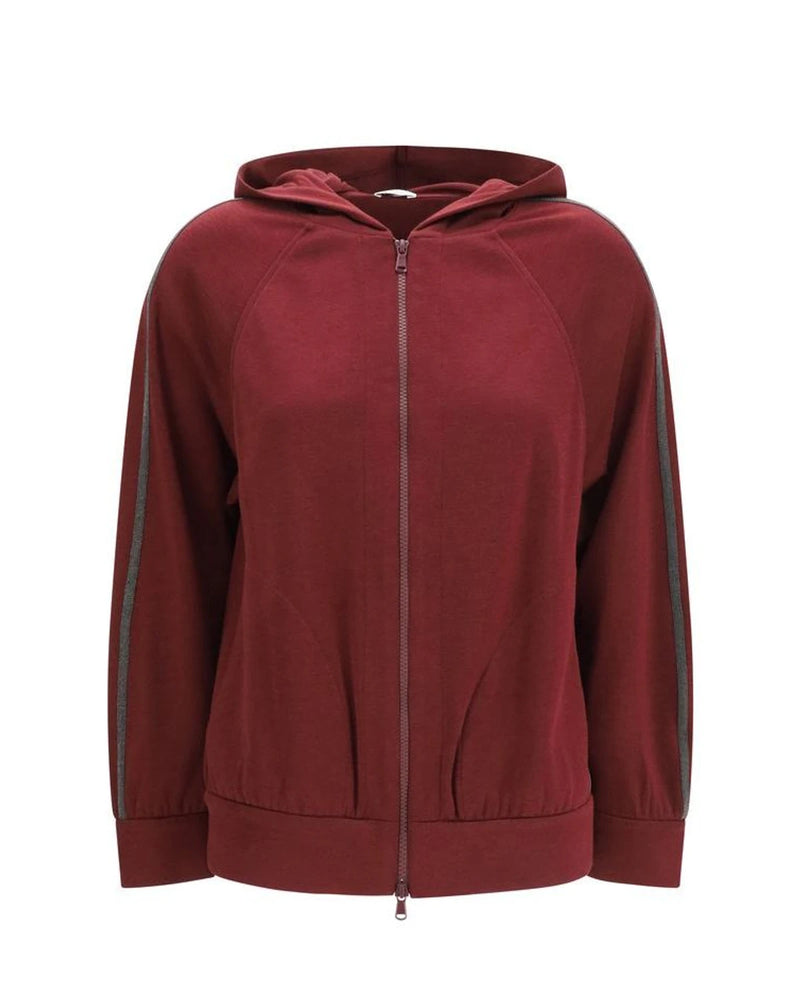 Brunello Cucinelli Hoodie in red, Cotton