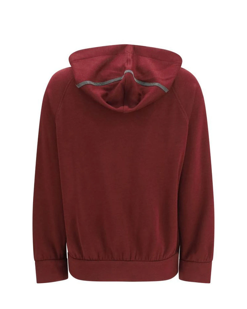 Brunello Cucinelli Hoodie in red, Cotton — view 2