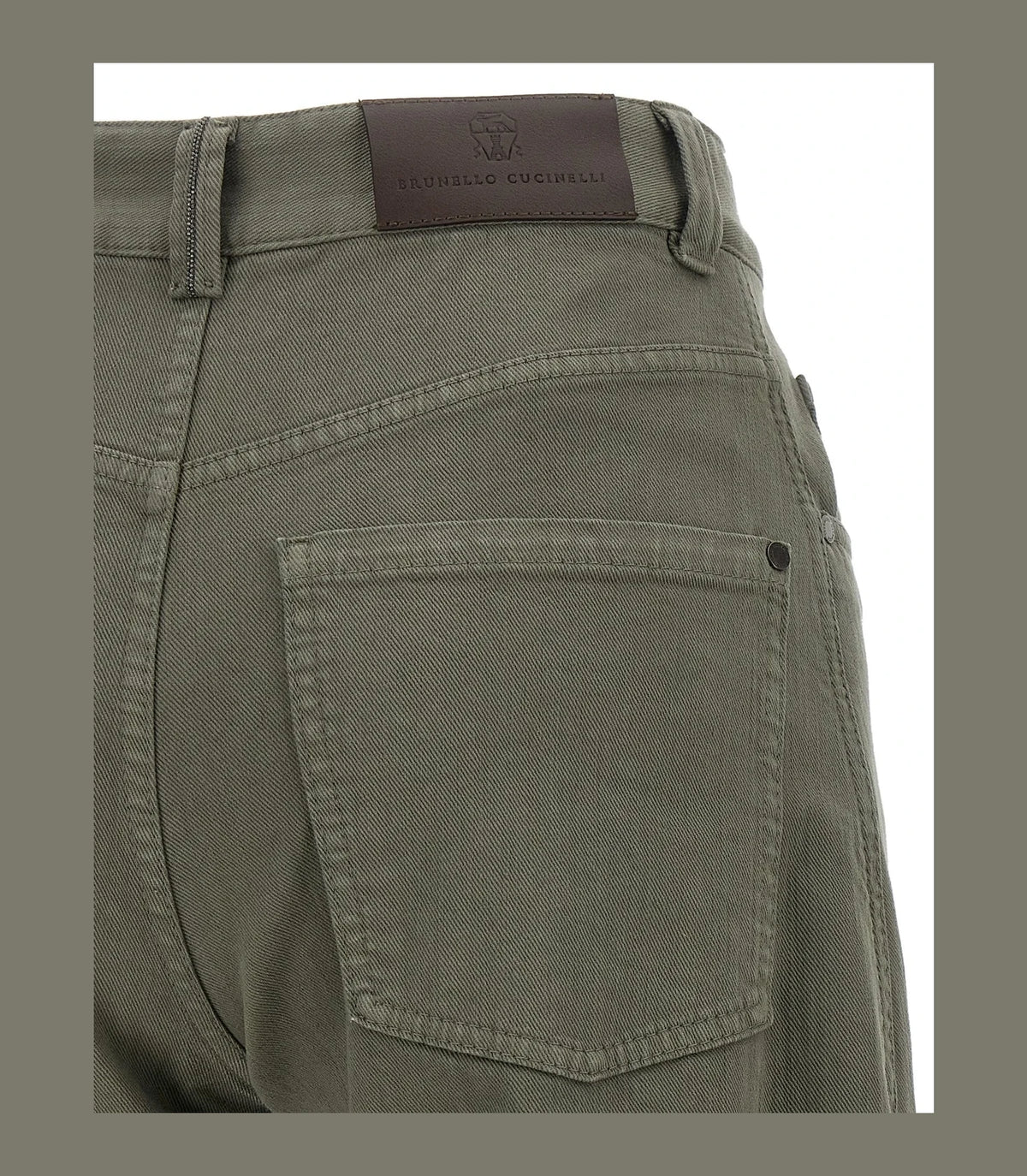 Brunello Cucinelli Jean in green, Cotton — view 4