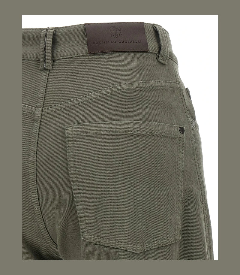 Brunello Cucinelli Jean in green, Cotton — view 4