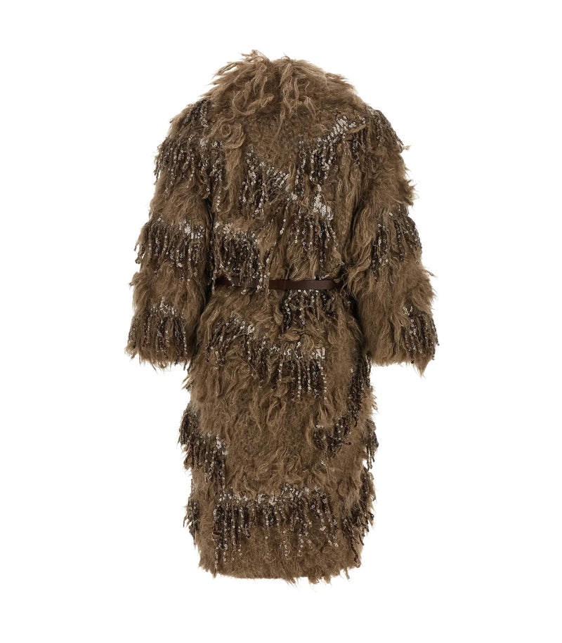 Brunello Cucinelli Overcoat in brown, Mohair Wool — view 2