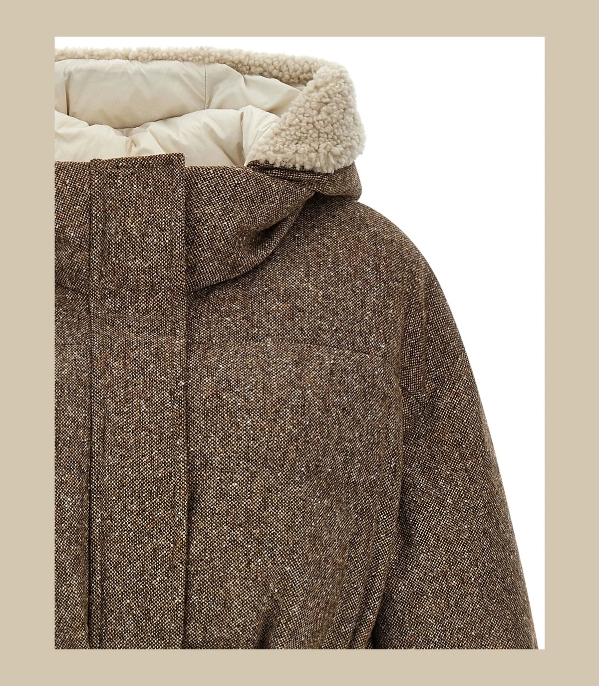 Brunello Cucinelli Overcoat in brown, Virgin Wool — view 3