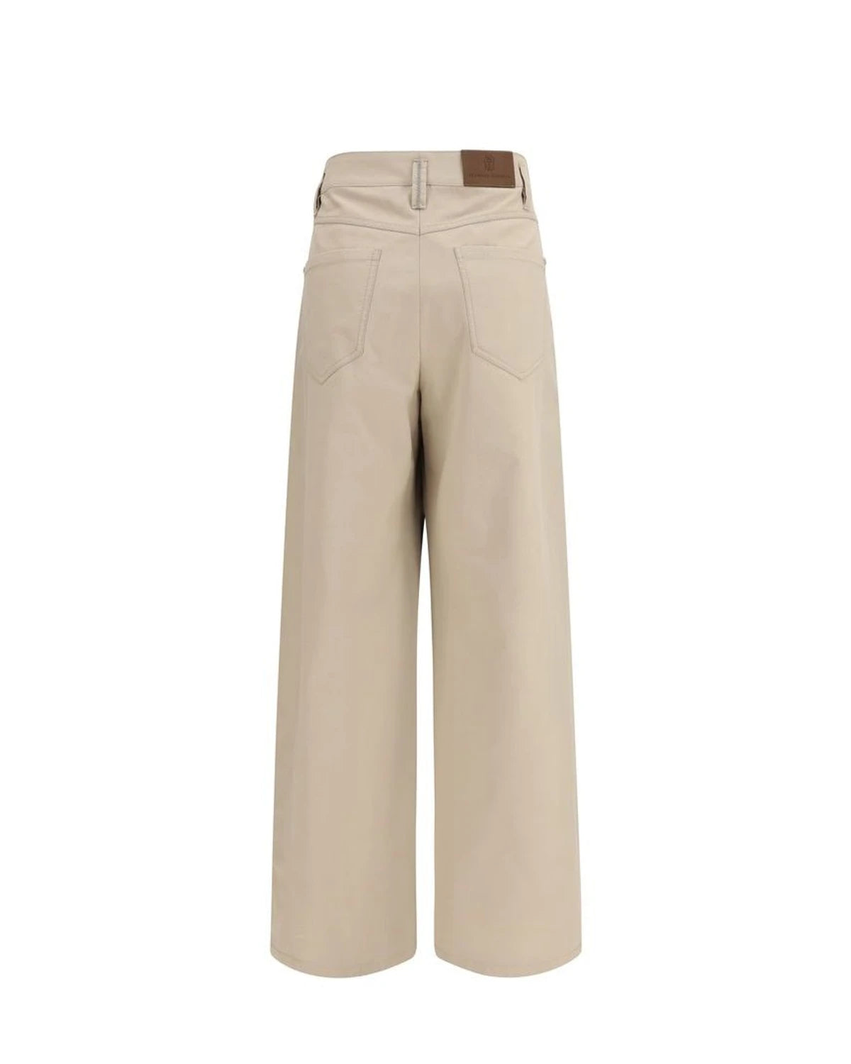 Brunello Cucinelli Palazzo Pant in beige, Cotton — view 2