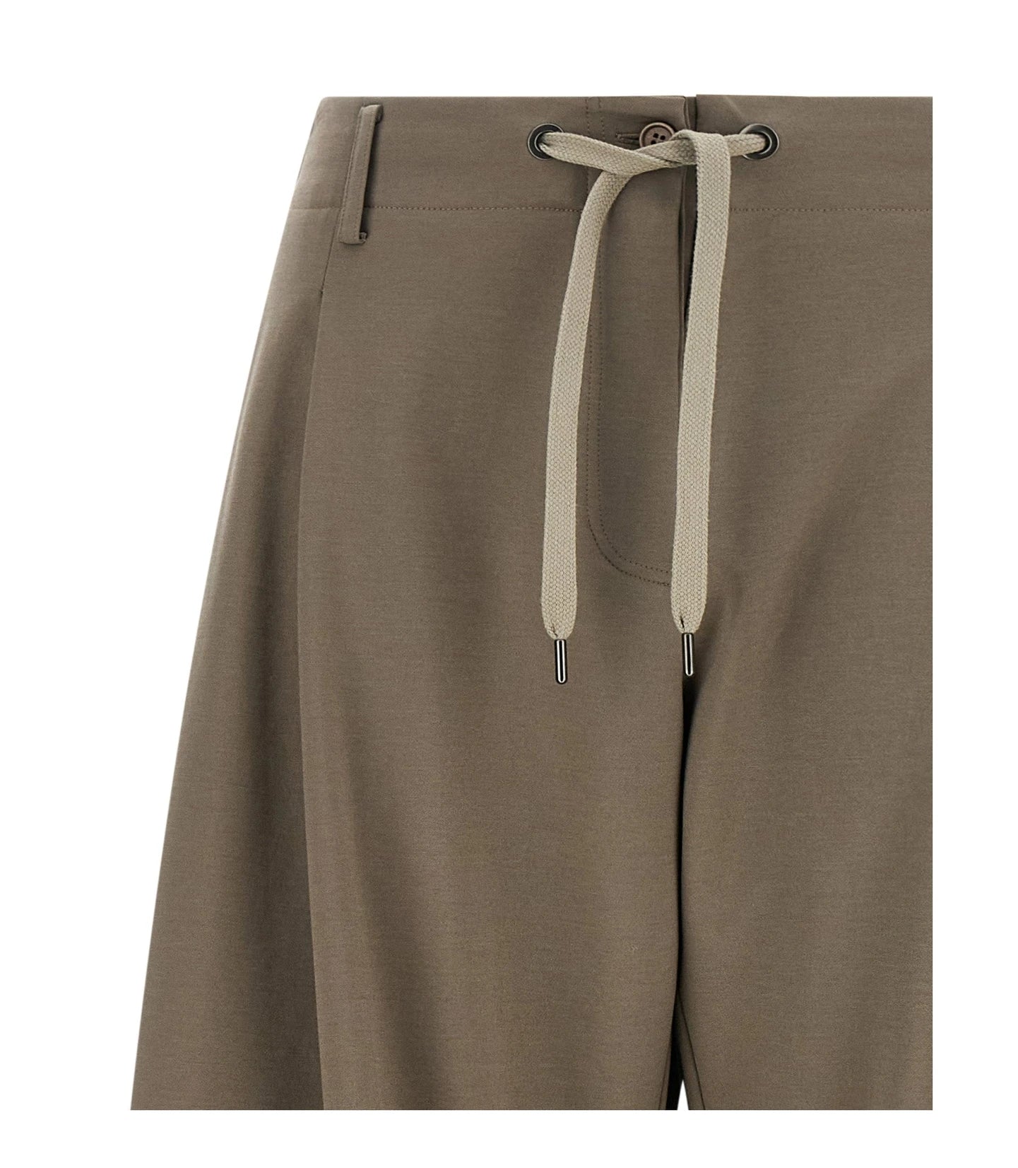 Brunello Cucinelli Palazzo Pant in gray, Cotton — view 3