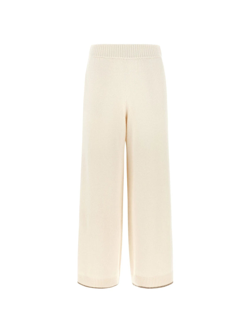 Brunello Cucinelli Palazzo Pant in white, Cashmere