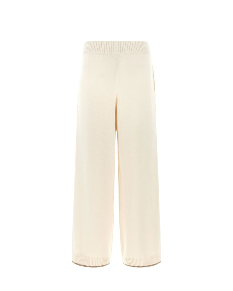 Brunello Cucinelli Palazzo Pant in white, Cashmere — view 2