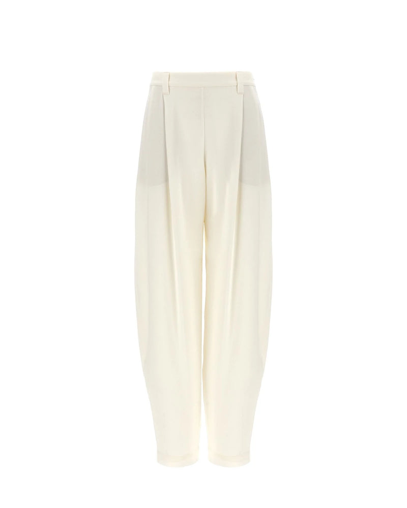 Brunello Cucinelli Palazzo Pant in white, Silk