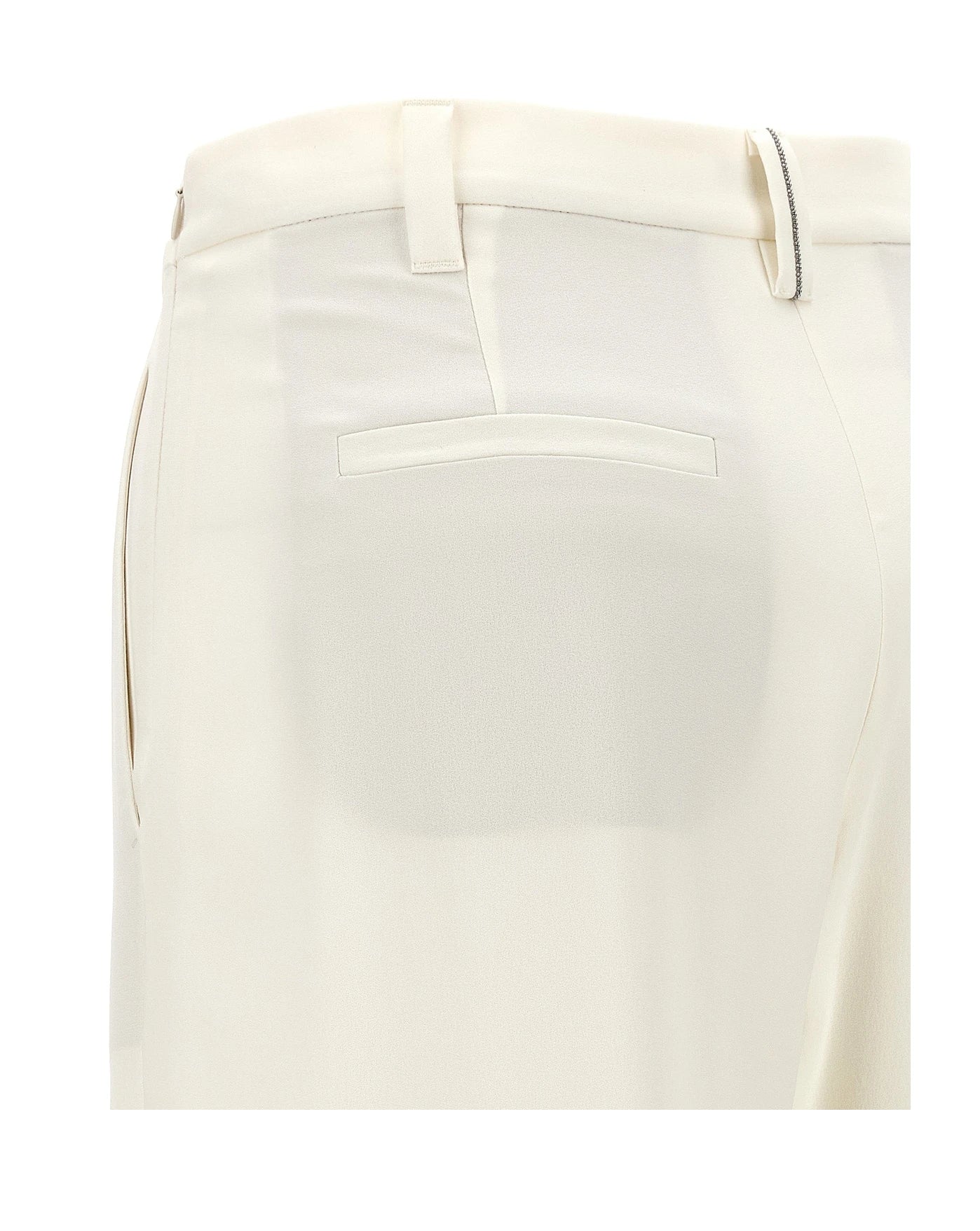 Brunello Cucinelli Palazzo Pant in white, Silk — view 4