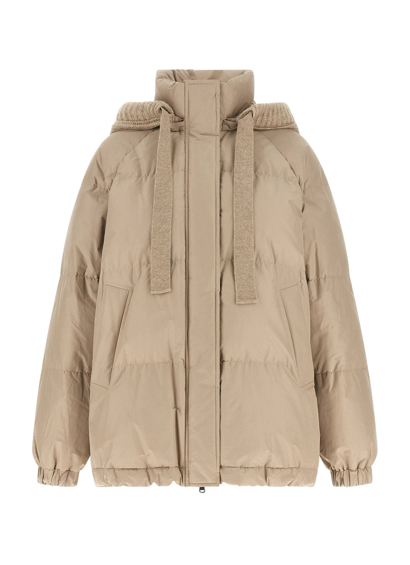 Brunello Cucinelli Puffer Jacket in beige, Cotton