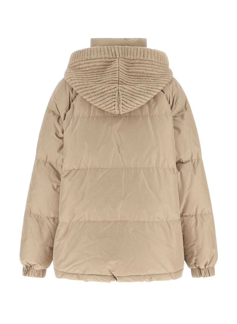 Brunello Cucinelli Puffer Jacket in beige, Cotton — view 3