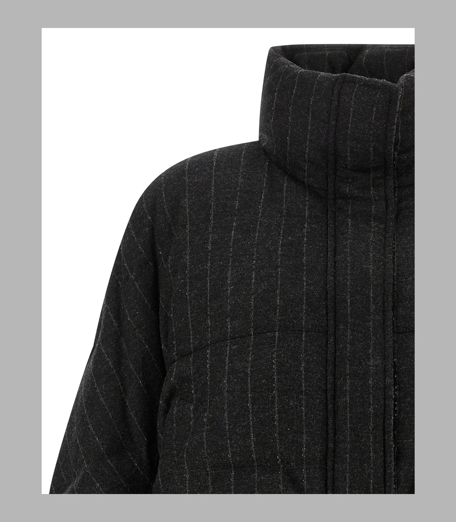 Brunello Cucinelli Puffer Jacket in gray, Virgin Wool — view 3