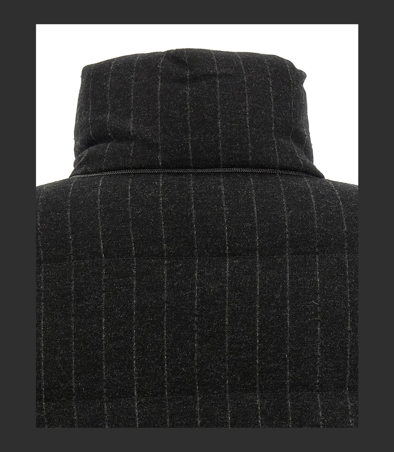 Brunello Cucinelli Puffer Jacket in gray, Virgin Wool — view 5